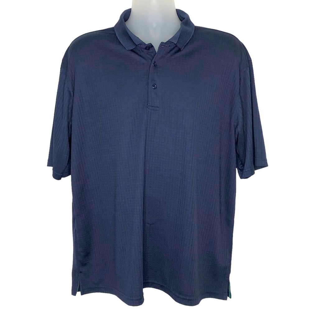 Beverly Hills Polo Club Navy Blue Short Sleeve Polo Shirt Polyester XL